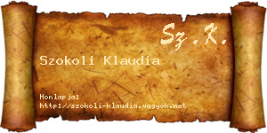 Szokoli Klaudia névjegykártya