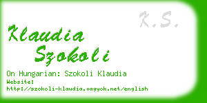 klaudia szokoli business card